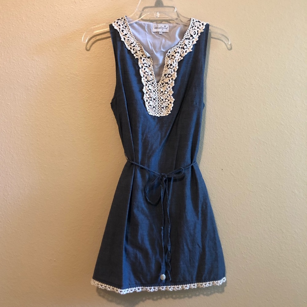 Mud Pie Embroidered Chambray Dress